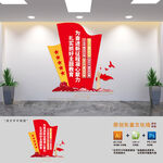 竖版主题教育党建文化墙