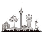 澳门地标建筑中国澳门城市剪影