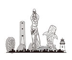 珠海地标建筑广东珠海城市剪影