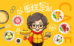 蛋糕定制壁画背景墙装饰壁纸墙纸