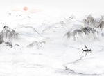 新中式水墨石纹江山如画石纹山水