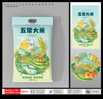 大米包装插画 