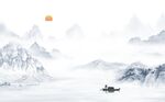 旭日东升山水背景墙