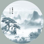 山水意境中国风水墨画