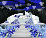 蓝紫色婚礼舞台效果图