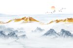 中式山水背景墙