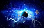 闪电星空