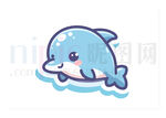 可爱海豚贴纸设计