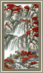 聚宝盆山水画