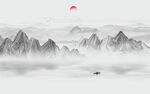 禅意水墨山水画