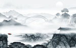 中式简约山水 TIF分层