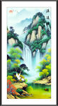 山水竖幅国画