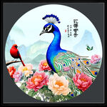 国画孔雀