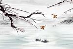 中式梅花山水