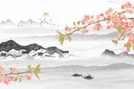 新中式桃花山水