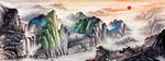 中式水墨山水画