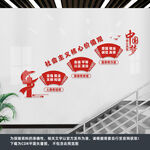 核心价值观楼梯文化墙