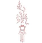 线雕墓碑梅花花瓶精雕图线条矢量