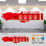 为民人服务党建展板文化墙