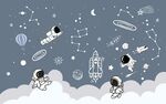 太空宇航员背景墙