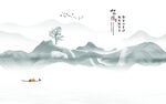 新中式石纹山水背景