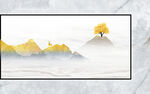 新中式山水悬空背景