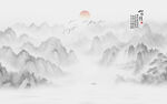 禅意水墨画背景墙