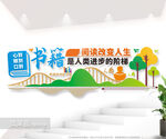 读书阅览室校园文化墙图片