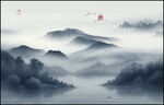 水墨画山水