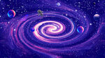 紫色旋涡星空背景图