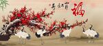 仙鹤梅花图