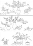 白描花瓶 