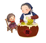 腌酸菜插画
