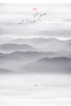 竖幅山水画