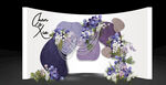 紫色小众异型婚礼迎宾区效果图