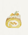 芒果瑞士卷 手绘甜品蛋糕