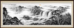 国画江山如画山水画 
