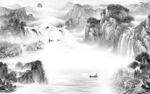 清晰 中式灰色山水 TiF分层