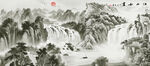 国画水墨画山水画