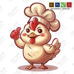 竖起大拇指的卡通鸡