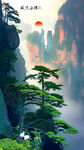 竖幅风景画
