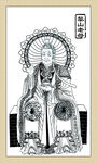 骊黎梨山老母道教神像线描白描图