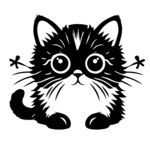 猫咪可爱卡通矢量剪影