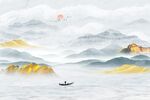 金色山水画