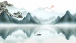 国风山水背景墙