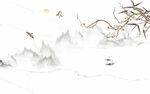 新中式石纹水墨山水背景