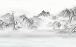 新中式水墨石纹山水背景
