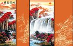 新中式背景墙  