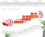 非公企业党建楼梯文化墙图片