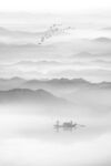 竖幅水墨画